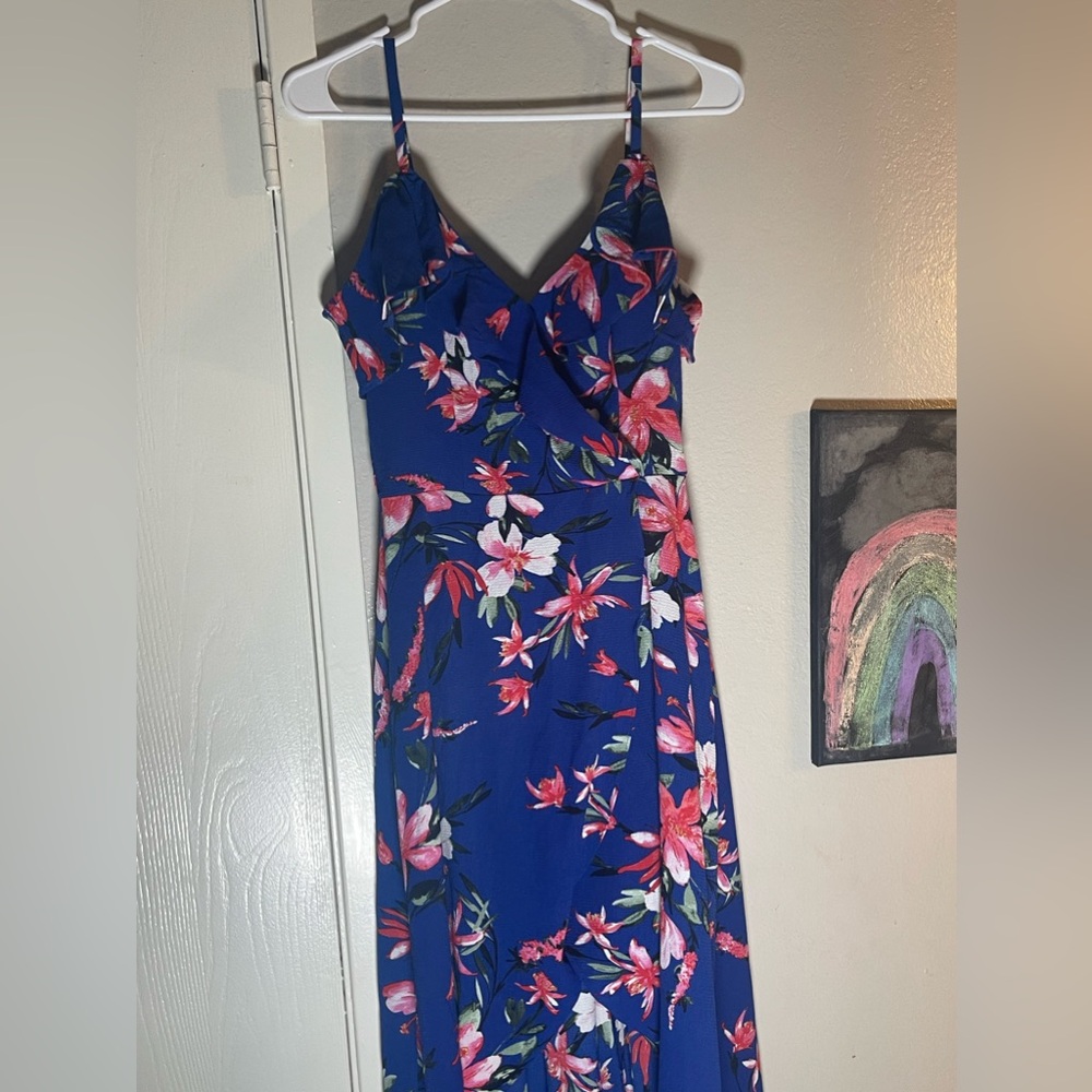 Floral High Low Ruffle Dress